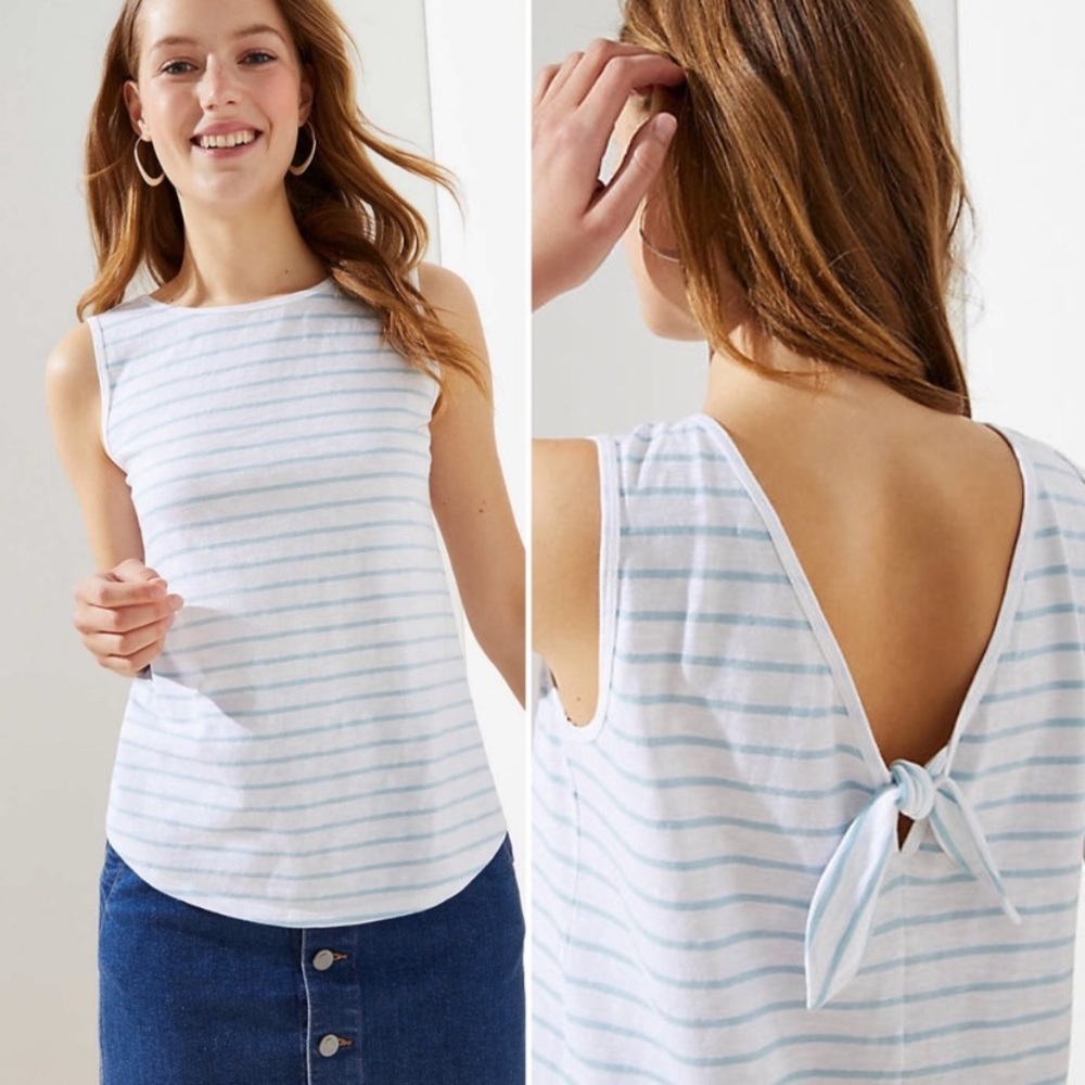 4/$20 Loft striped tank with bow detail, small